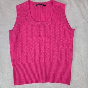 Woolovers Women's Merino & Cashmere Pullover Sleevless Sweater Vest size S pink